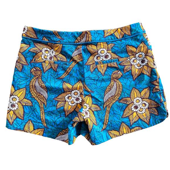 Anthropologie Elevenses Shorts Women 8 Floral Birds Hawaiian Tropical Resortwear - Picture 2 of 12